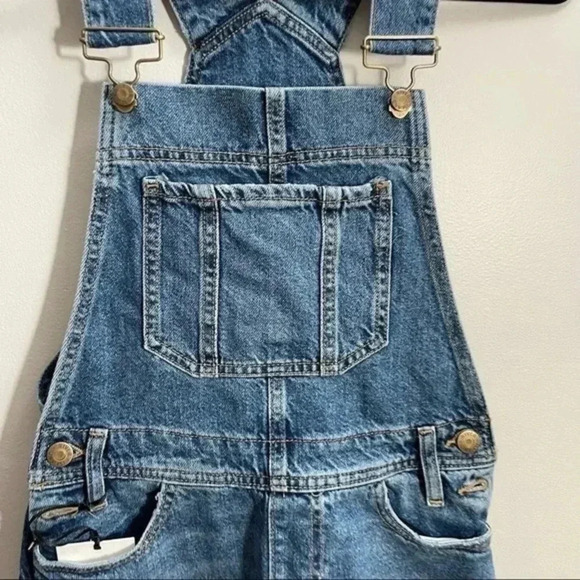 River Island Denim Distressed Overall Dress Size 6 - Picture 3 of 7
